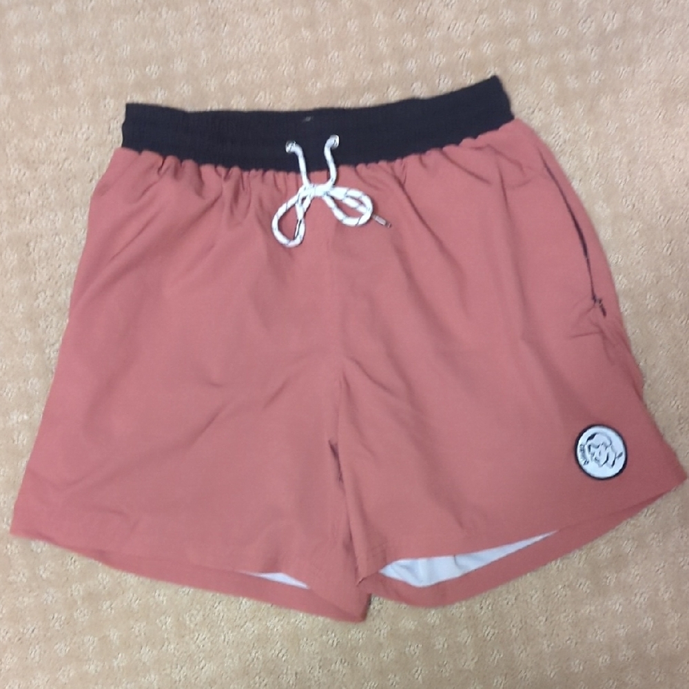 Rust Orange Drawstring Shorts
